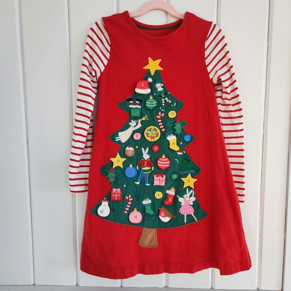 Mini Boden Advent Tree Dress Size 7/8